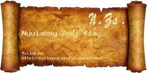 Nyulassy Zsófia névjegykártya