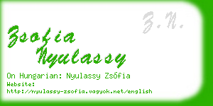zsofia nyulassy business card